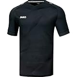 Sportlicher V-Neck JAKO Herren Premium KA Trikot, schwarz, L