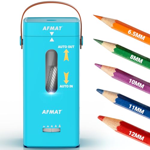Taille-crayon électrique AFMAT sans effort avec arrêt automatique pour enfants et enseignants