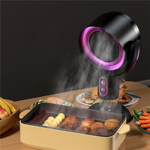 QINKYH Lightweight Hood Rechargable Extractors Hood Desktop Oil Indoor BBQ Hood for Cooking　Black Gold — view 6