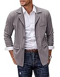 COOFANDY Men's Linen Cotton Casual Suits Blazer Jackets Lightweight Sports Coats Dark Grey