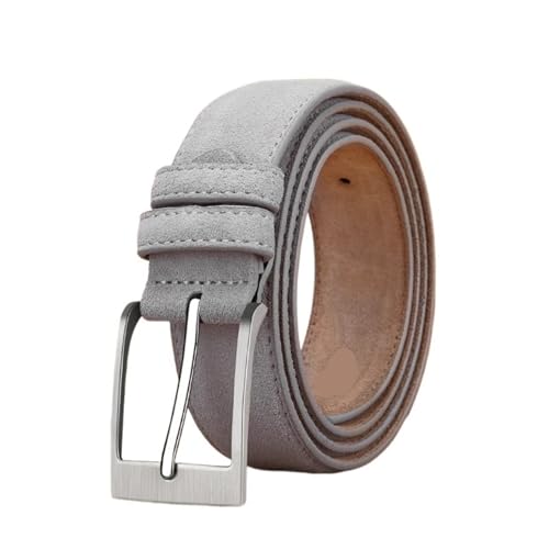 Genuine Leather For Man And Lady With Oxford Fabric Strap Genuine Pin Buckle Blue Gray Belts