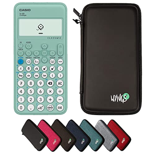 Casio fx-92 Collège avec Housse de Protection WYNGS Incluse Noir - Calculatrice Scientifique - Pack de Base