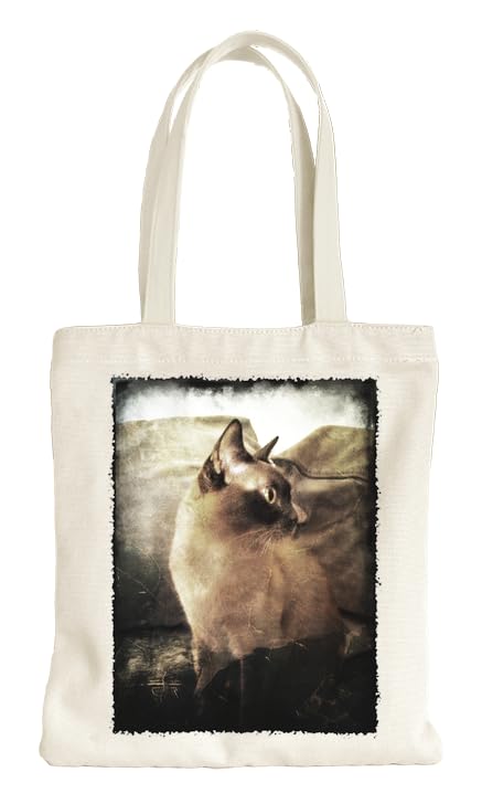 b. happybags Burmese Shorthair Custom Printed Tote Bag| 100% Soft Cotton| Natural Color & Eco-Friendly| Unique, Re-Usable & Stylish Handbag For Every Day Use| Custom Shoulder Bags