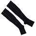 MADKING 2-Pack Zipper Compression Socks for Men/Women with Open Toe, Knee High 20-30mmHg Compression Support Hose (Black, XXL)