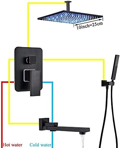 Mitigeur baignoire douche bronze noir ensemble de douche complet encastrable plafond