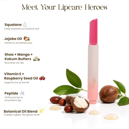 Image of Milagro Beauty Gloss Lip Balm | Hydrating Glossy Lip Glaze Stick | Jojoba Oil & Shea Butter - Non-Sticky Shine, Peptide-Infused Formula (Pink Lemonade)