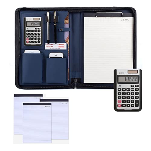 Dossier de conférencier A4 zippé avec compartiments ordinateur et bloc-notes