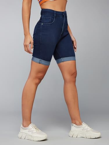 Image of Dolce Crudo Women's High Rise Denim Shorts - Relaxed Fit