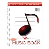 Roaring Spring Music Wire Bound Notebook, 12 Staves of Music Lines, 11' x 8.5', 32 Sheets Heavyweight Smooth White Paper (Pack of 1)