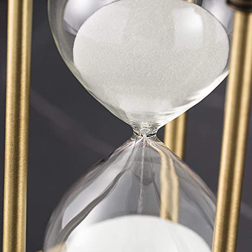 Brass Sand Timer 2 Minute Hourglass, Mini 4.5 Inch Metal White Sand Watch 2 Min, Vintage Hour Glass Sand Clock For Gifts, Decorative, Kitchen, Toothbrush Timer #TOP1