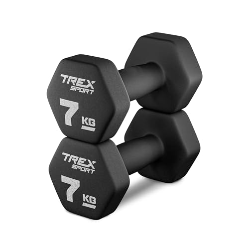 TREX SPORT Neopren Hanteln Set | Kurzhanteln 2er Set 4kg-20kg | Hanteln Frauen & Männer Set (2 x 7 kg)