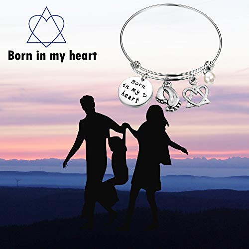 Bobauna Adoption Gift Born In My Heart Adoption Bracelet For Adoptive Mom Foster Mom (Born In My Heart) #TOP5