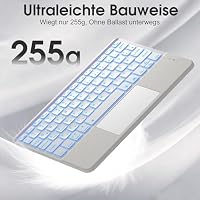 Vobafe Bluetooth Tastatur mit Touchpad, 7-farbiges Backlight iPad Tastatur – Ansicht 7