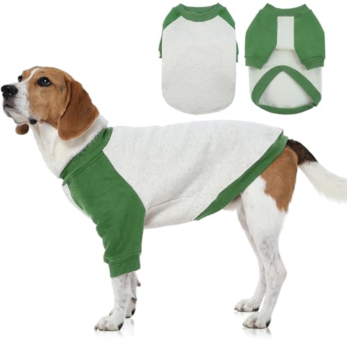 FUAMEY Dog Sweatshirt Fleece Lined for Large Dogs,Dog Pullover Sweater Soft Dogs Warm Sweaters Puppy Stretchy Clothes Winter American Style Raglan Sle