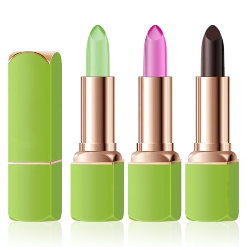 3 Stück Aloe Vera Lippenstift Set Feuchtigkeitsspendende, Langlebige, Pflegender, Farbe Wechselnde Aloe Vera Lippenstift Temperaturempfindlicher Farbwechsel,Ideal Für Frauen