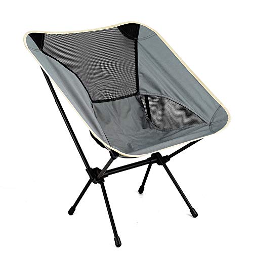 Chaise pliante de jardin portable et legere en tissu gris oxford