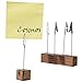 Cosmos 10 Pcs Lightweight Cube Base Memo Clips Holder with Alligator Clip Clasp for Displaying Number Cards Name Cards Photos (Light Wooden Color)