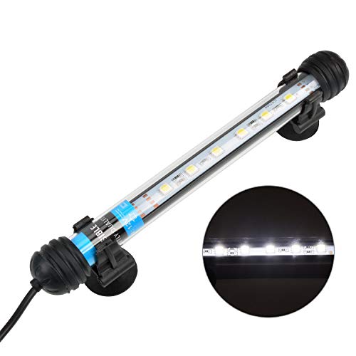 NICREW Underwater LED Aquarium Light, Submersible Fish Tank Light, White, 2W