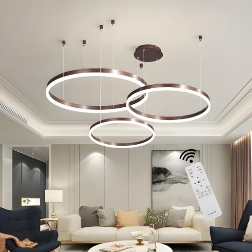 Lustre LED moderne à intensité variable avec télécommande pour salon et table