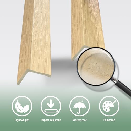 Image of 6Pcs 48 inch Wall Corner Protector,Wood Grain Wall Edge Strip Guards Trim,Oak | Pre-Cut,Avoid Scratching Scuffs,Furniture Cabinet Protection
