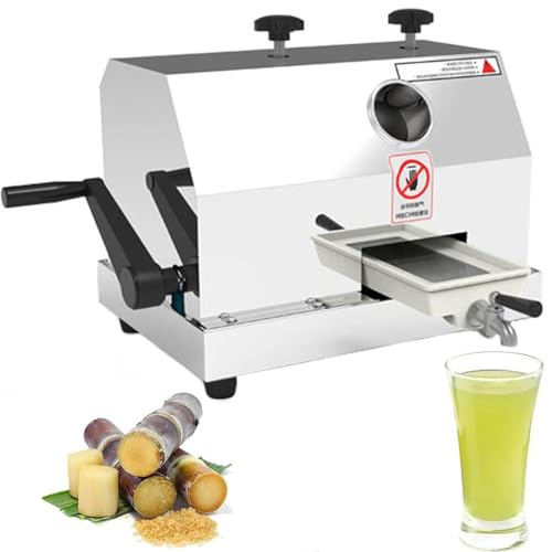 Commercial Sugar Cane Juicer Machine with Stainless Steel Drums, Large Inlet, 110 LBS/H for Hotels, Restaurants and Supermarkets
