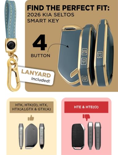 Image of Metalyx Key Fob Cover for Kia Seltos 2026 Facelift (HTK, HTK(O), HTX, HTX(A), GTX, GTX(A)) | Soft TPU | Anti-Scratch | Strong Signal | Stylish Case with Lanyard