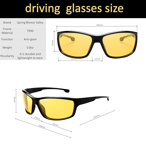 Image of Night Driving Glasses for Men, Night vision glasses for driving with Yellow Polarized Lenses