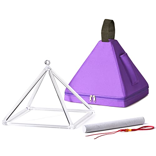 CVNC 10 Inch Quartz Crystal Singing Pyramid Healing Musical Instrument + Carry Case Bag Powerful...