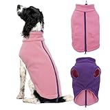 Katzinst Reißverschluss Hund Vlies Hund Weste Hund Kälte Mäntel, warme Winter Hundekleidung weicher Pullunder für kleine bis mittelgroße Hunde doppelt verdickt Hund Pullover Kleidung,M