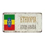 Äthiopien-Addis Abeba Bauernhaus-Metallschilder für den 
