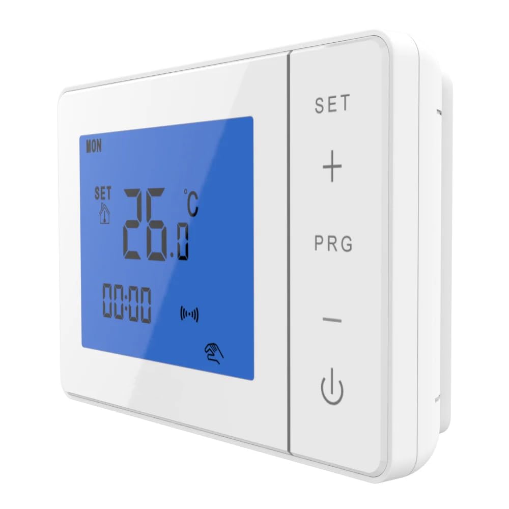 Cronotermostato digital, programación semanal y diaria, montaje en pared o caja 503, alimentación a pilas, anticongelante, 2 cables, termostato