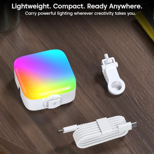 Image of Sounce RGB LED Video Light with Built-in Battery, 360 HSI Color, 3000K-6000K Adjustable Temperature, 8 Brightness Levels, 9 FX Modes, Type-C Charging, Portable Light for Photography, Video & Vlogging