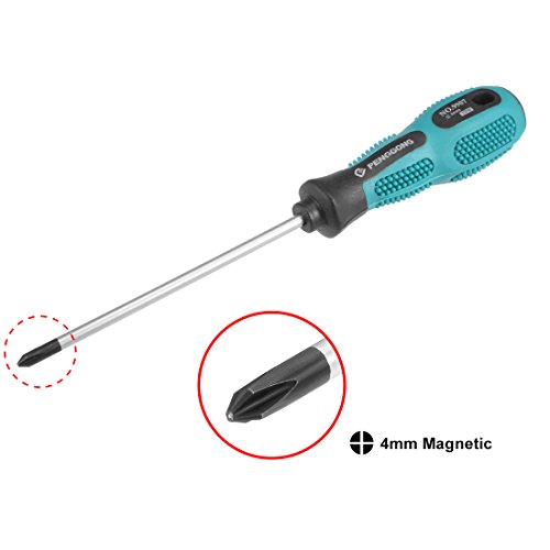 Image of uxcell #0 Phillips Screwdriver 4 Inch Round Shaft Non Slip Comfortable Handle