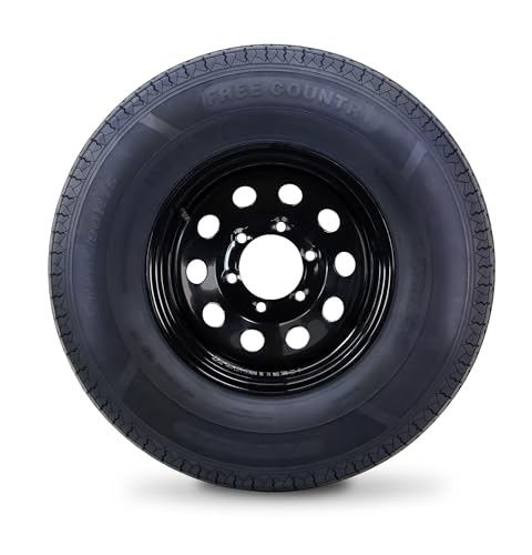 Image of Free Country Trailer Tire Wheel ST205 /90R15 10-Ply 118L 6X5.5 Black Mod Rim