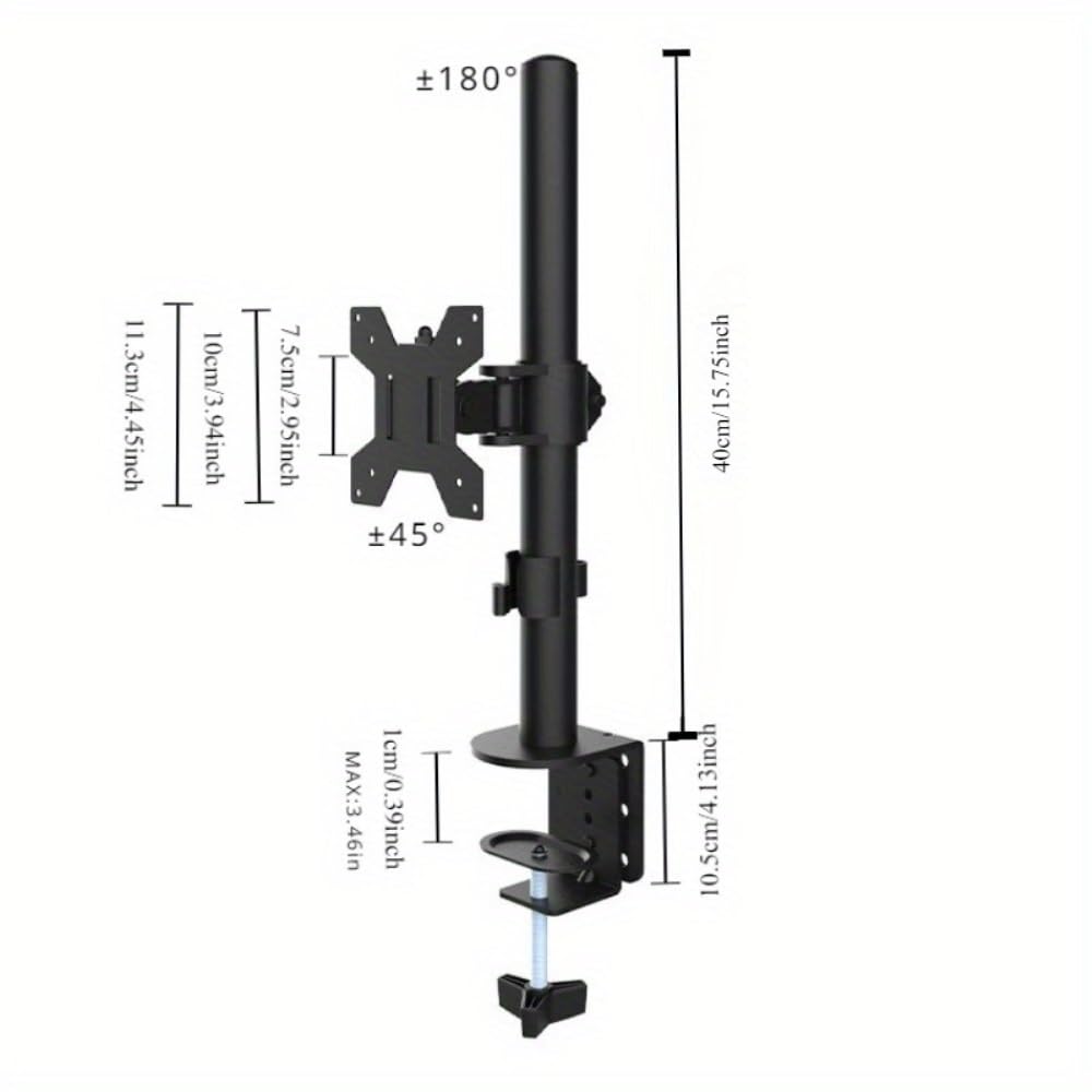 Stojak na monitor pojedynczy monitor LED LCD ramię uchwyt biurkowy stojak wytrzymały w pełni regulowany uchwyt komputerowy na ekran do 68.6 cm akcesoria biurkowe