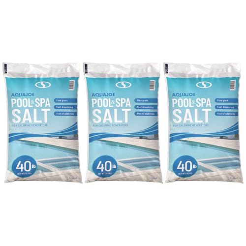 Aqua Joe 3 Pack 40 Lb Fast Dissolving Pool Spa Salt Chlorine Generators, AJ-PS40