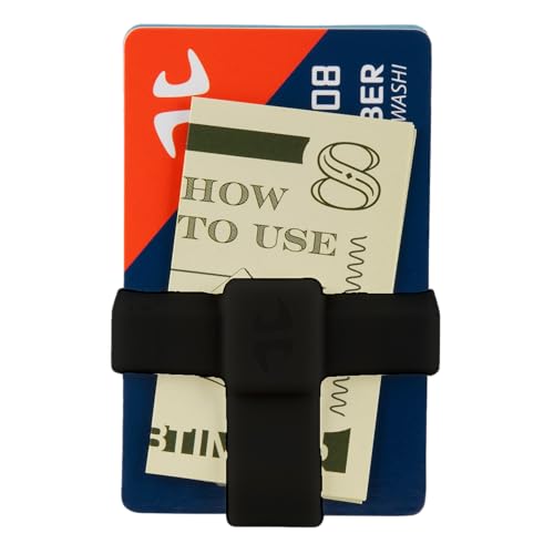 Mawashi Wallet Band Black - Durable Silicone Rubber Card Holder for Credit Cards and Cash - Secure, Stylish, and Convenient Minimalist Wallet Solution - Perfect for On-The-Go and Daily Use