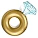 Fractal Giant Gold Diamond Ring Shape | 50" Diameter Inflatable Water Floats for Pool Party