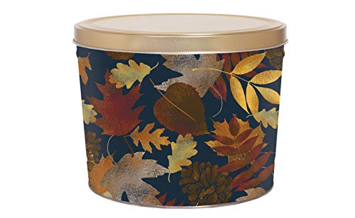 C.R. Frank Popcorn - Gourmet Popcorn Tin, 2 Gallon, Falling Leaves (3 Way Butter, Cheese, and Caramel)