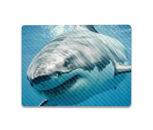 Image of MightySkins Carbon Fiber Skin Compatible with Microsoft Surface Laptop Go 3 (2023) Full Wrap Kit - Great White Shark | Protective, Durable Textured Carbon Fiber Finish | Made in The USA