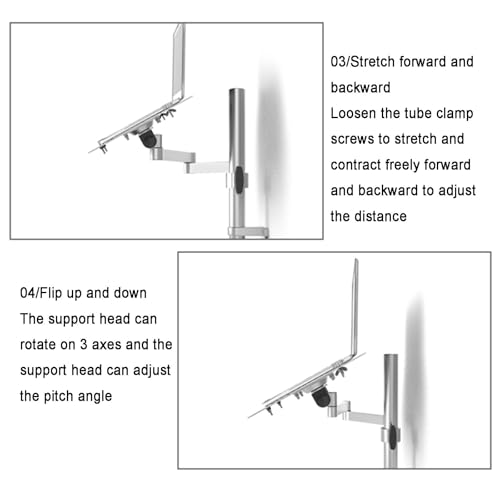 Support mural laptop ajustable avec bras articulé full-motion