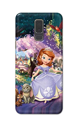 Image of PRINTFIDAA Cartoon Little Girl with Crown and Pet Animals Printed Designer Hard Case for Samsung Galaxy A6 Plus (2018) (6.0 inch) / Samsung J8 (2018), J810F / DS Back Cover -(e) RPM1008