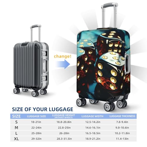 Elastic Travel Luggage Cover for Suitcase Tsa Approved Stretch Scratch-Resistant Suitcase Protector Cover Washable Dice Graphics Baggage Covers Fits 18-32 Inch Luggage Case2