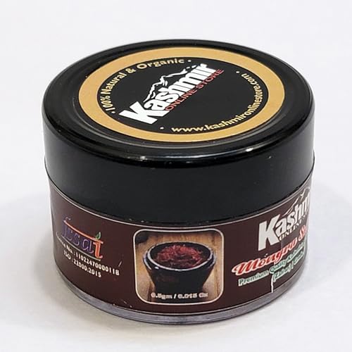 Image of Kashmir Online Store Original Saffron - Natural & Pure Finest Grade Kashmiri Kesar For Pregnant Women, Cooking, Face & Skin. (0.5 Gm)