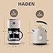 HADEN Coffee Machine, 12 Cup Drip Coffee Maker Bundled with Dorset 1.7 Liter Stainless Steel Electric Hot Water Kettle, Putty & Chrome