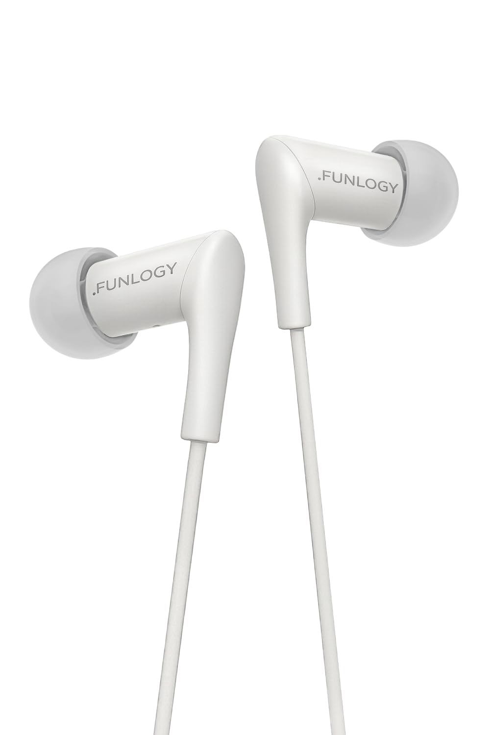 FUNLOGY Auricolari in-ear con driver dinamico da 6 mm, a forma di L, connettore dorato da 3,5 mm, suono ad alta risoluzione per musica/ASMR/gaming, compatibili con PC e smartphone, colore: bianco