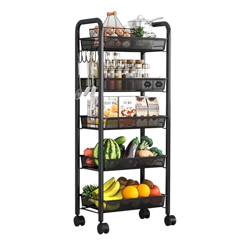 Design compatto e mobile: questa unità di stoccaggio sottile a 3/4/5 ripiani è perfetta per gli spazi ristretti. Si adatta perfettamente a armadi, cucine, bagni, garage, lavanderie, uffici, dormitori e biblioteche, consentendo un facile stoccaggio e trasporto. Organizza i tuoi oggetti in modo efficiente massimizzando lo spazio con questa soluzione versatile.