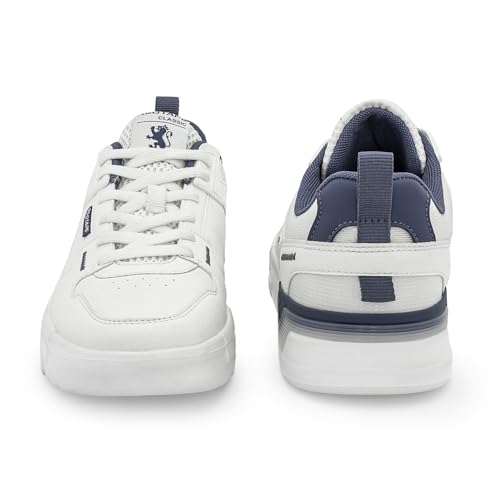 Image of Red Tape Men's Sneakers White Grey Pu Mesh Round Toe Lace-Up