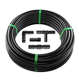 Garden/Patio Watering Irrigation Pipe,25m ldpe 13/16mm Water Supply Pipe with 10 Free Matching CONNECTORS