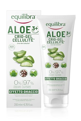 equilibra Corpo, Aloe Crio-Gel Cellulite, Gel Fresco a Base di Aloe Vera e Aloe 3+, Favorisce la Circolazione Periferica, Contrasta Ritenzione Idrica, Cellulite e Pelle a Buccia d'Arancia, 200 ml